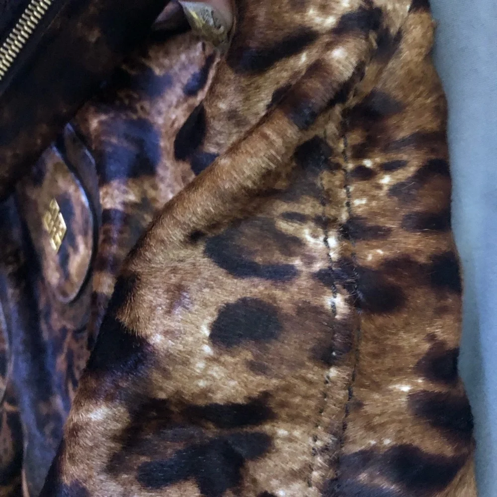 Rare Givenchy Nightingale Medium Leopard Print Calf Hair Ponyhair Handbag - Picture 9 of 15